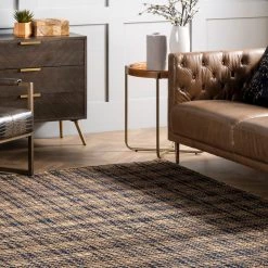 NuLOOM Danica Hand Woven Plaid Jute Area Rug