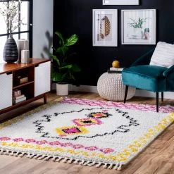 NuLOOM New Arrivals Teegan Cozy Shag Tribal Tassel Area Rug