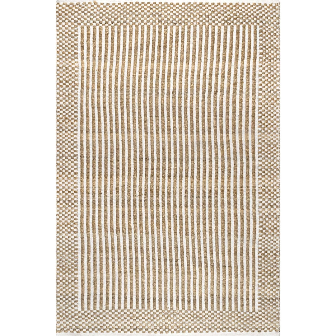 NuLOOM Ella Jute And Cotton Striped Border Area Rug New Arrivals 1 NuLOOM Ella Jute And Cotton Striped Border Area Rug New Arrivals