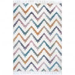 NuLOOM New Arrivals Rumi High-Low Chevron Tassel Area Rug