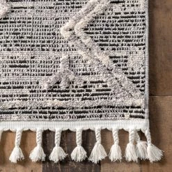 NuLOOM Roxy Textured Diamond Tassel Area Rug New Arrivals