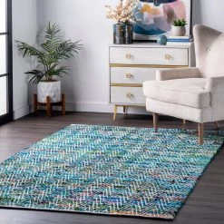 NuLOOM Hand Woven Chevron Rochell Area Rug Contemporary