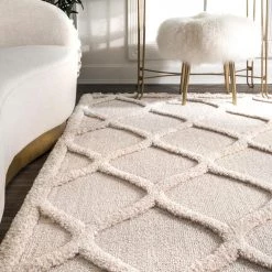 NuLOOM New Arrivals Raised Ogee Trellis Nursery Area Rug