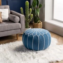 NuLOOM Classic Moroccan Cotton Filled Ottoman Pouf New Arrivals