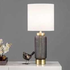 NuLOOM Barley 25" Glass Table Lamp Lighting