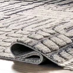 NuLOOM Lea Textured Maze Tassel Area Rug New Arrivals
