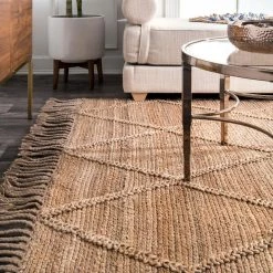 NuLOOM Braided Arienne Jute Tassel Area Rug