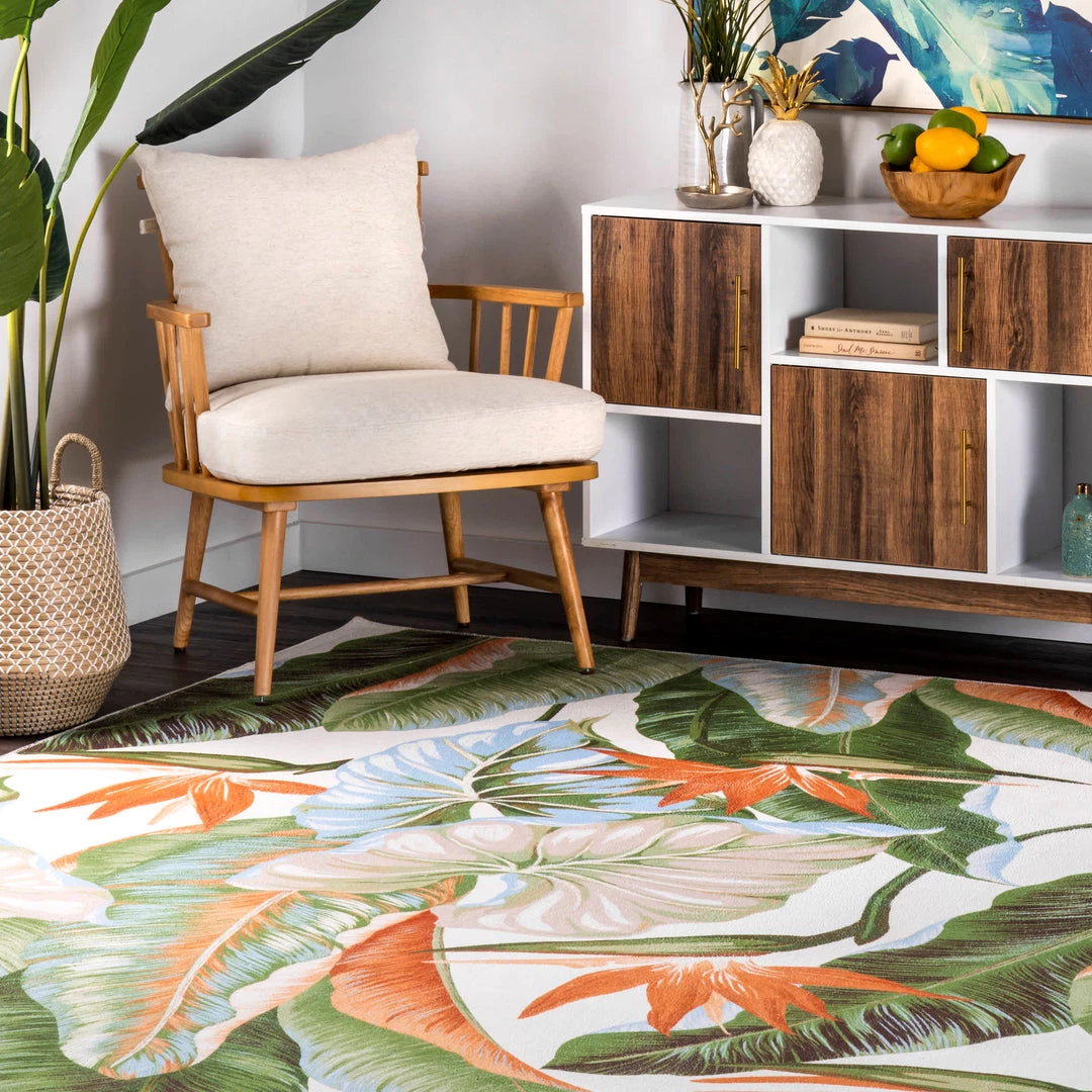 NuLOOM Dining Room Nevaya Machine Washable Floral Leaves Area Rug 9 NuLOOM Dining Room Nevaya Machine Washable Floral Leaves Area Rug