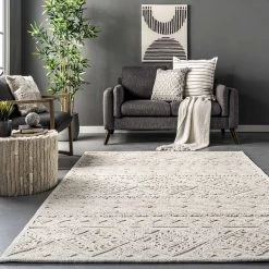 NuLOOM New Arrivals Miranda Hand Hooked Wool Moroccan High Low Textured Area Rug