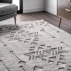 NuLOOM New Arrivals Sully Soft Snowflake Textured Tassel Area Rug