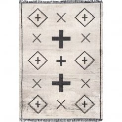 NuLOOM New Arrivals Layla Tribal Geometric Soft Shag Fringe Area Rug