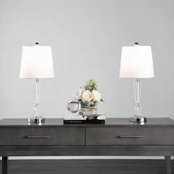 NuLOOM New Arrivals Cullman 21" Crystal Table Lamp Set