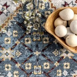 NuLOOM Samara Machine Washable Medallion Bordered Area Rug