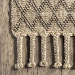 NuLOOM Alex Hand Woven Wool And Jute Textured Geometric Tassel Area Rug 13 NuLOOM Alex Hand Woven Wool And Jute Textured Geometric Tassel Area Rug