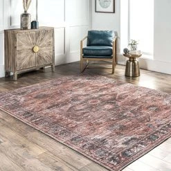 NuLOOM New Arrivals Marci Machine Washable Vintage Medallion Area Rug