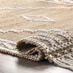 NuLOOM Viola Hand Loomed Jute And Wool Textured Tassel Area Rug New Arrivals