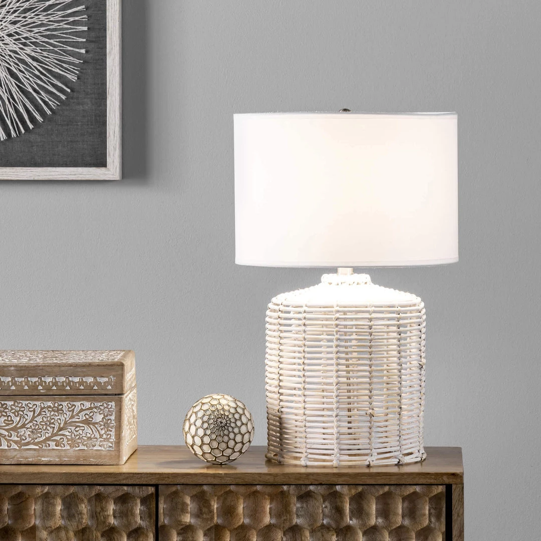 NuLOOM Modena 19" Rattan Table Lamp Lighting 2 NuLOOM Modena 19" Rattan Table Lamp Lighting