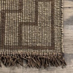 NuLOOM Maxine Handmade Jute And Leather Global Inspired Fringe Area Rug New Arrivals