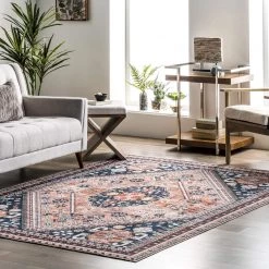 NuLOOM Nevaeh Machine Washable Bohemian Medallion Area Rug