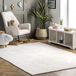 NuLOOM Alise Kids Striped Nursery Or Playroom Area Rug New Arrivals