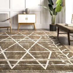 NuLOOM New Arrivals Pippa Distressed Diamond Trellis Fringe Area Rug 16 NuLOOM New Arrivals Pippa Distressed Diamond Trellis Fringe Area Rug