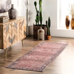 NuLOOM Katie Machine Washable Distressed Bordered Area Rug
