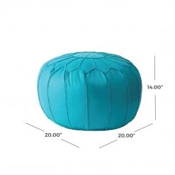 NuLOOM Classic Moroccan Faux Leather Filled Ottoman Pouf