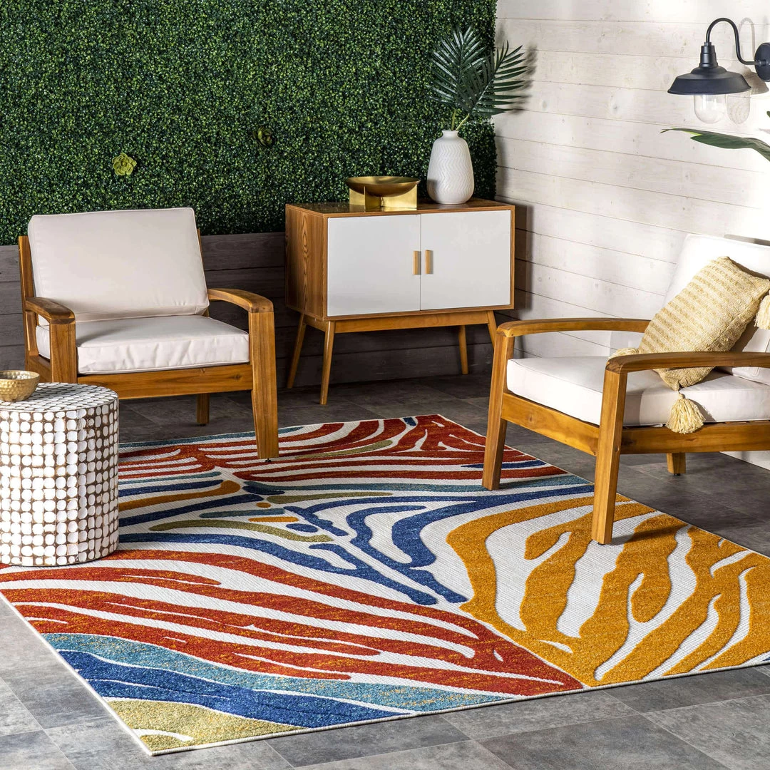 NuLOOM Summer Textured Zebra Stripes Indoor/Outdoor Area Rug 2 NuLOOM Summer Textured Zebra Stripes Indoor/Outdoor Area Rug