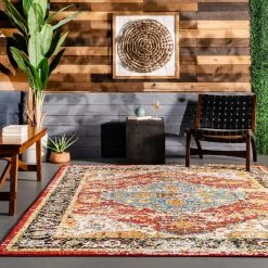 NuLOOM Indoor/Outdoor Transitional Medallion Muriel Area Rug
